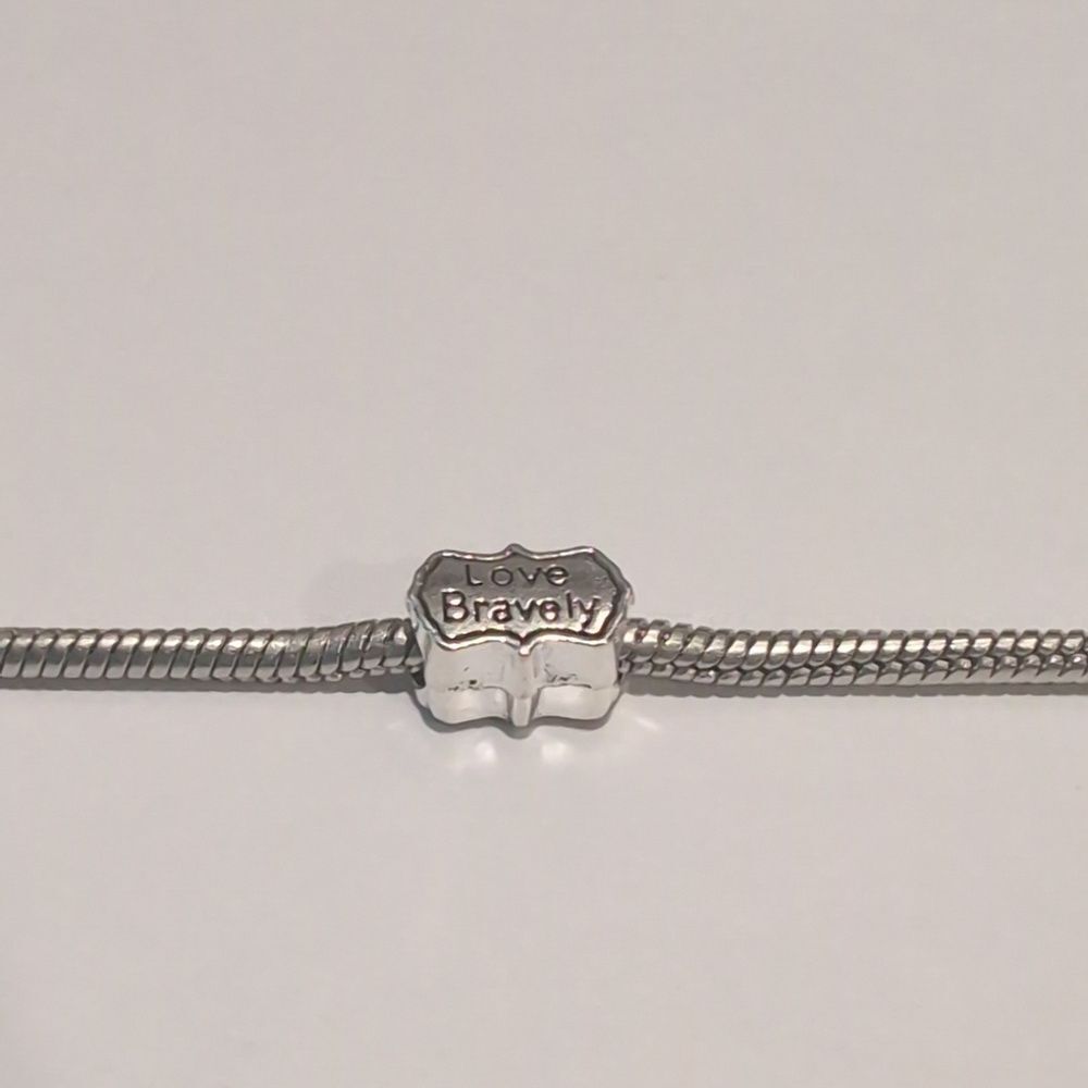 Silver Love Bravely Charm for‎ Pandora Style Bracelet